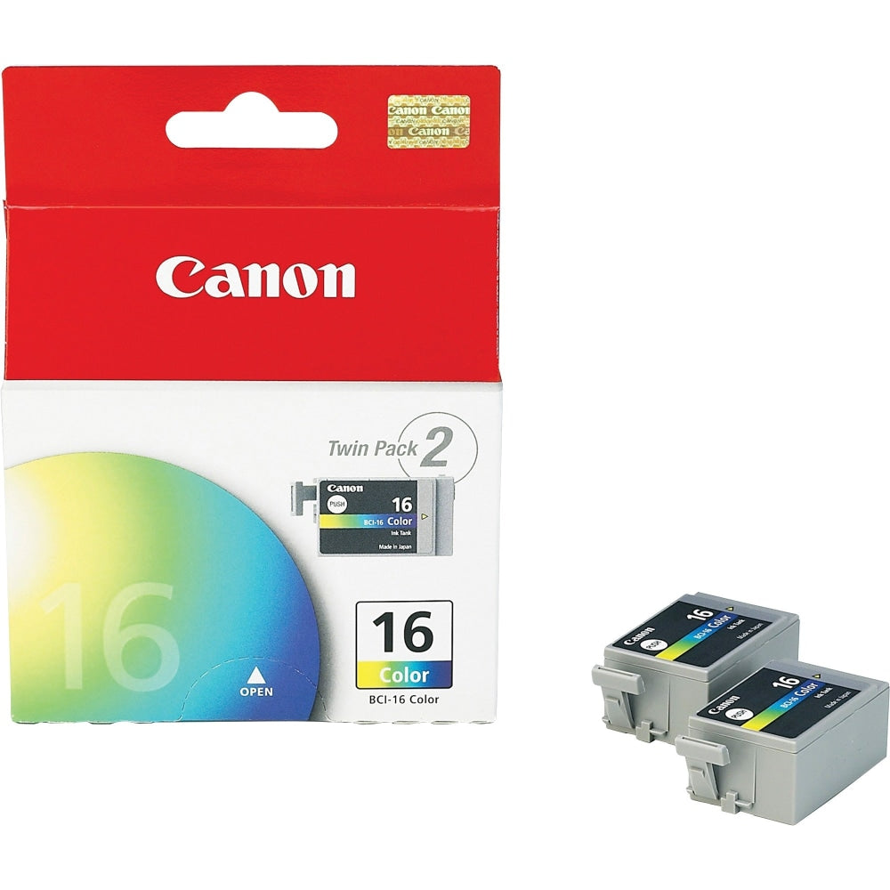 Canon BCI-16 Tri-Color Ink Tanks, Pack Of 2, 9818A003