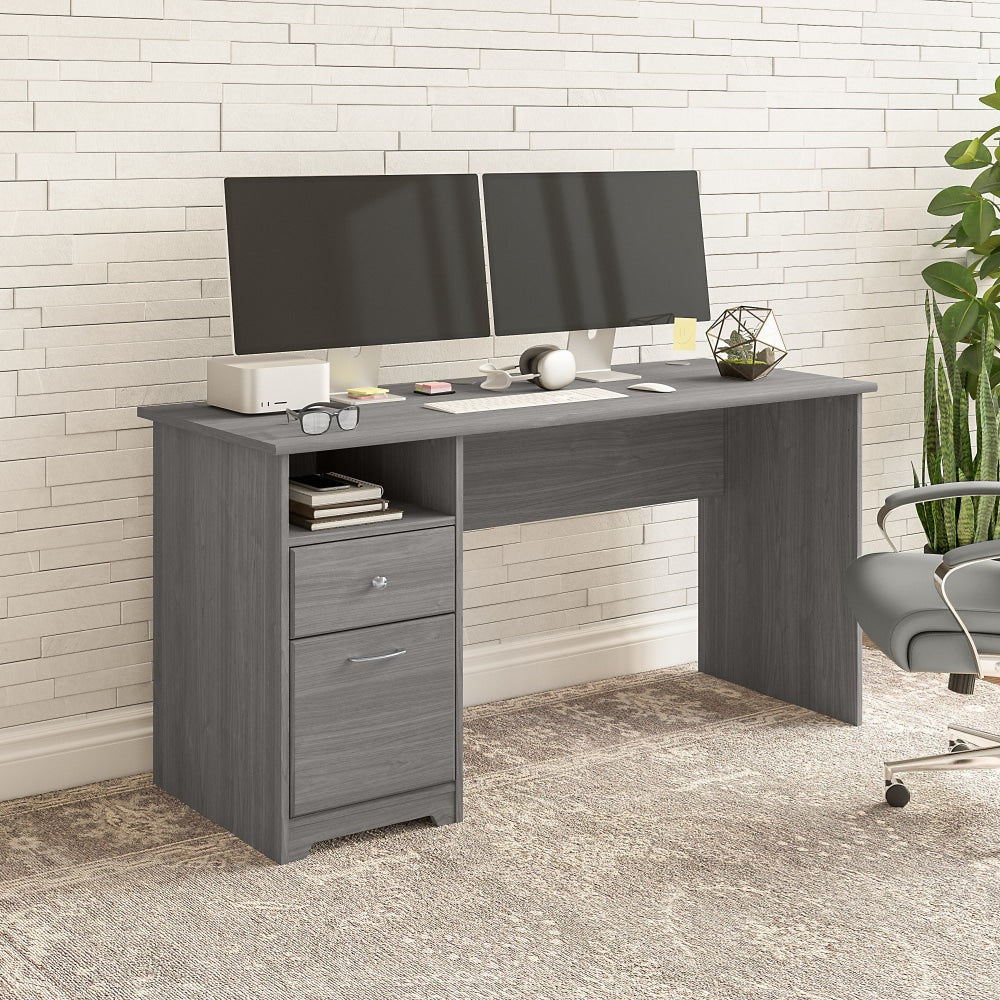 Bush Furniture Cabot 60inW Computer Desk With Drawers, Modern Gray, Standard Delivery