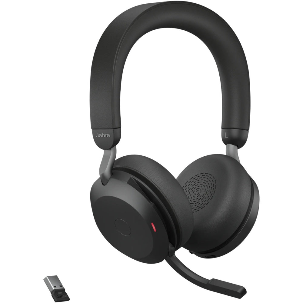 Jabra Evolve2 75 Wireless On-ear Stereo Headset - USB-A - Unified Communication - Black