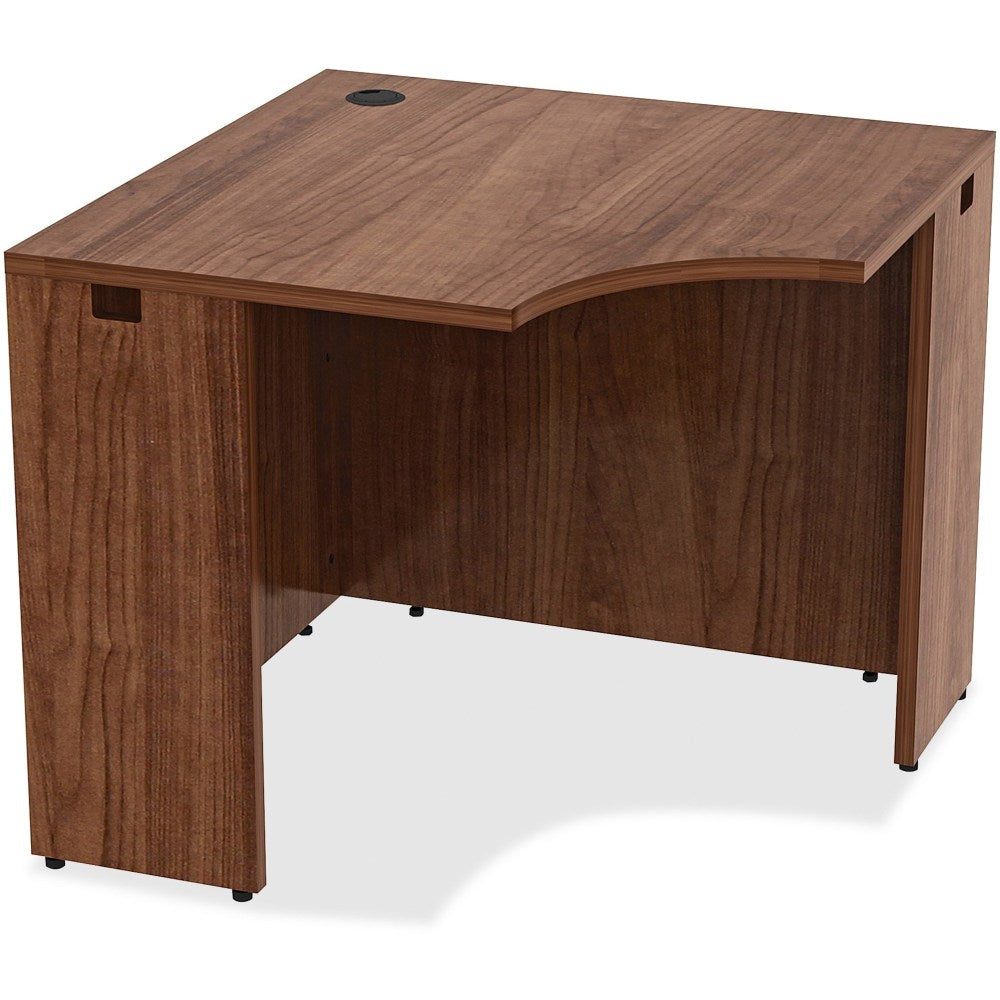 Lorell Essentials 34inW Corner Computer Desk, Walnut