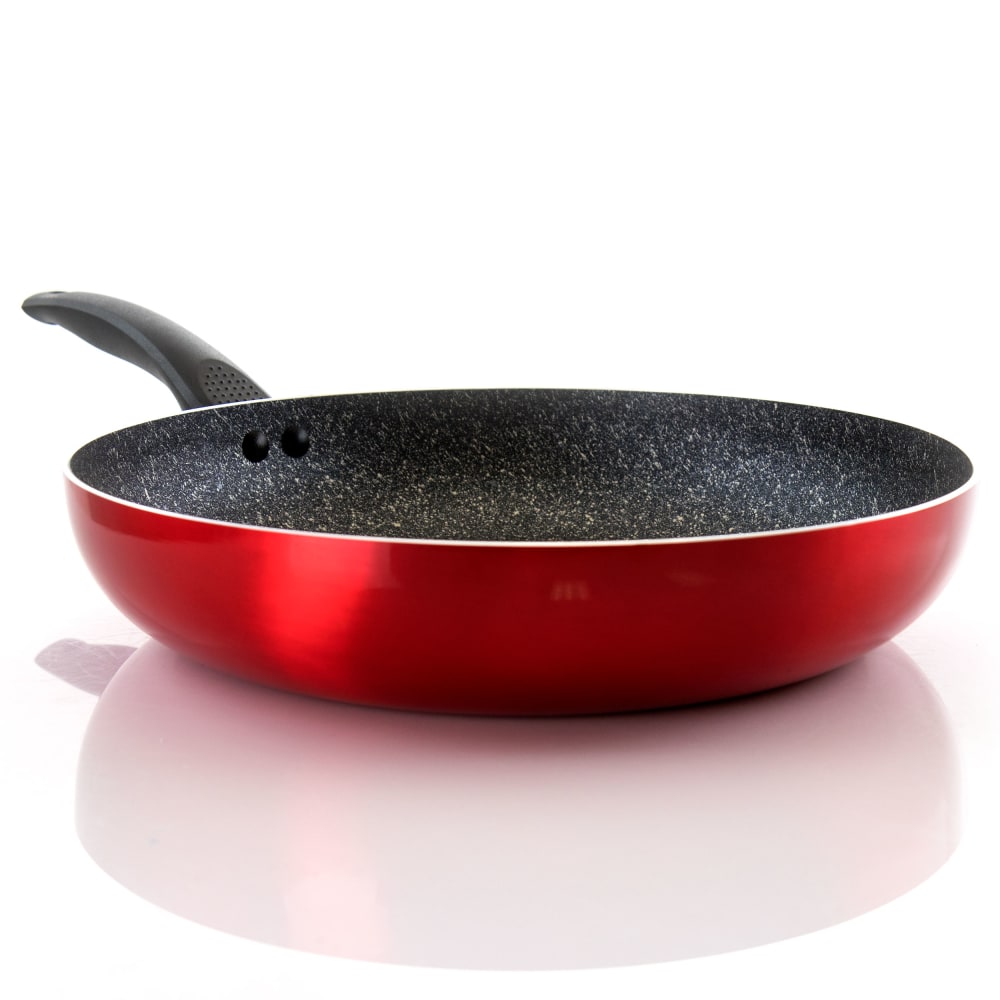 Oster Merrion Aluminum Frying Pan, 12in, Red