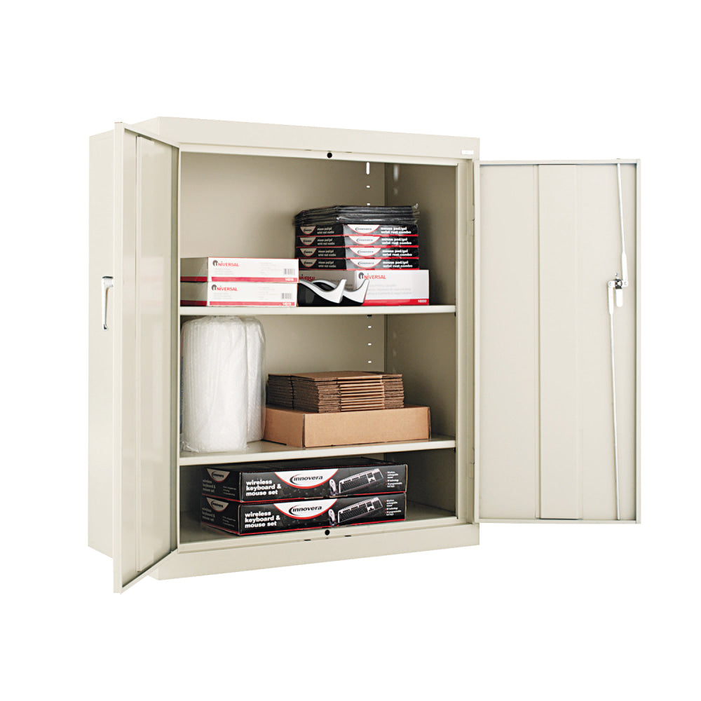 Alera Steel Storage Cabinet, 3 Adjustable Shelves, 42inH, Putty