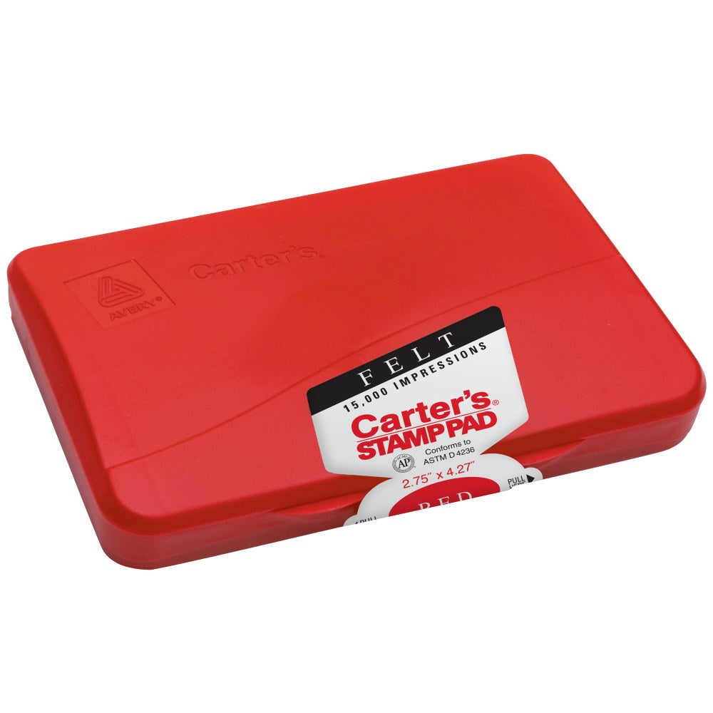 Avery Carters Felt Stamp Pad, 2.75in x 4.27in, Red