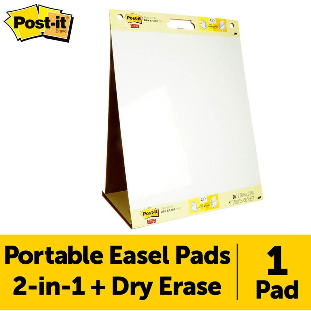 Post-it Notes Super Sticky Dry-Erase Tabletop Easel Pad, 20in x 23in, Pad Of 20 Sheets