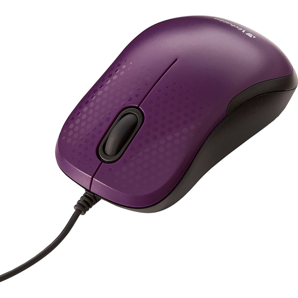 Verbatim Silent Corded Optical Mouse - Purple - Optical - Cable - Purple - USB - Scroll Wheel - 3 Button(s)