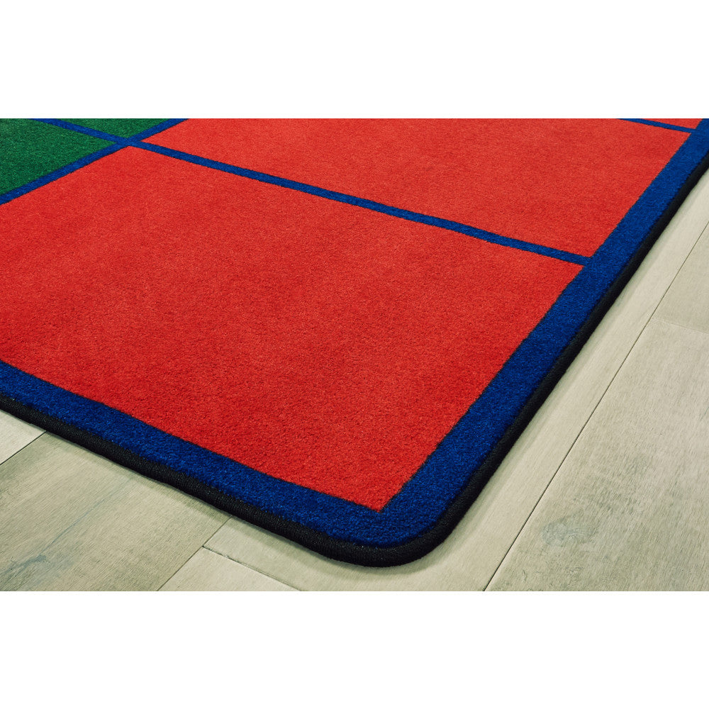 Carpets for Kids Premium Collection 36 Seat Colorful Rows Seating Rug, 8ft4in x 13ft4in, Multicolor