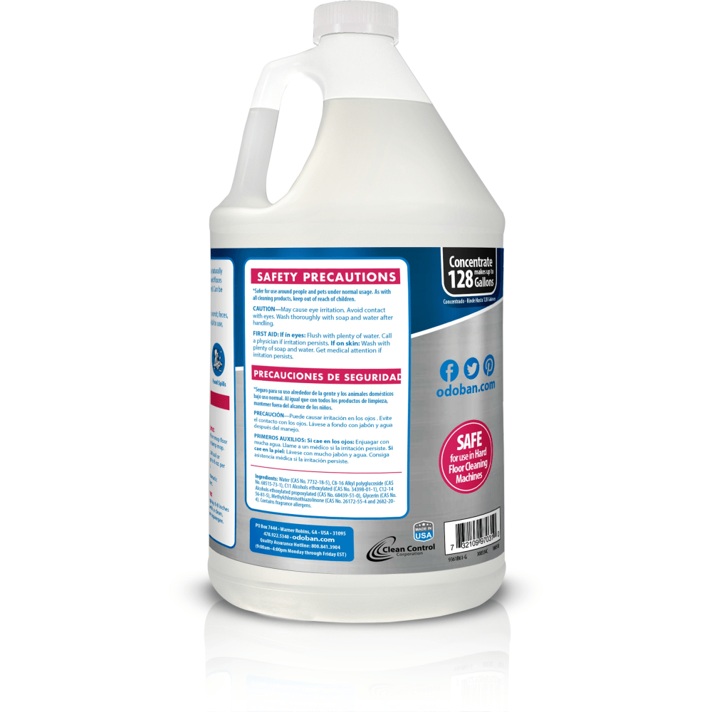 OdoBan Pet Solutions No-Rinse Neutral pH Floor Cleaner Concentrate, 1 Gallon, Pack Of 2 Jugs