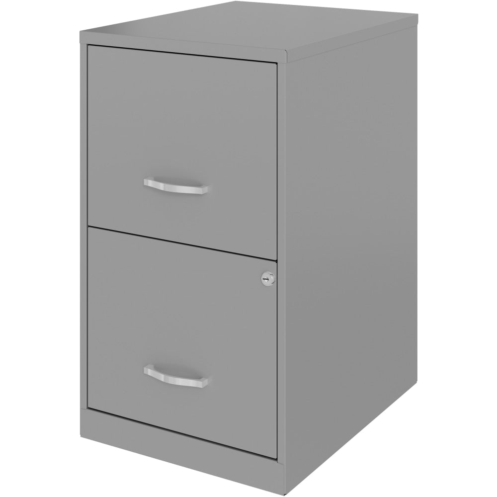 Realspace SOHO Smart 18inD Vertical 2-Drawer File Cabinet, Silver