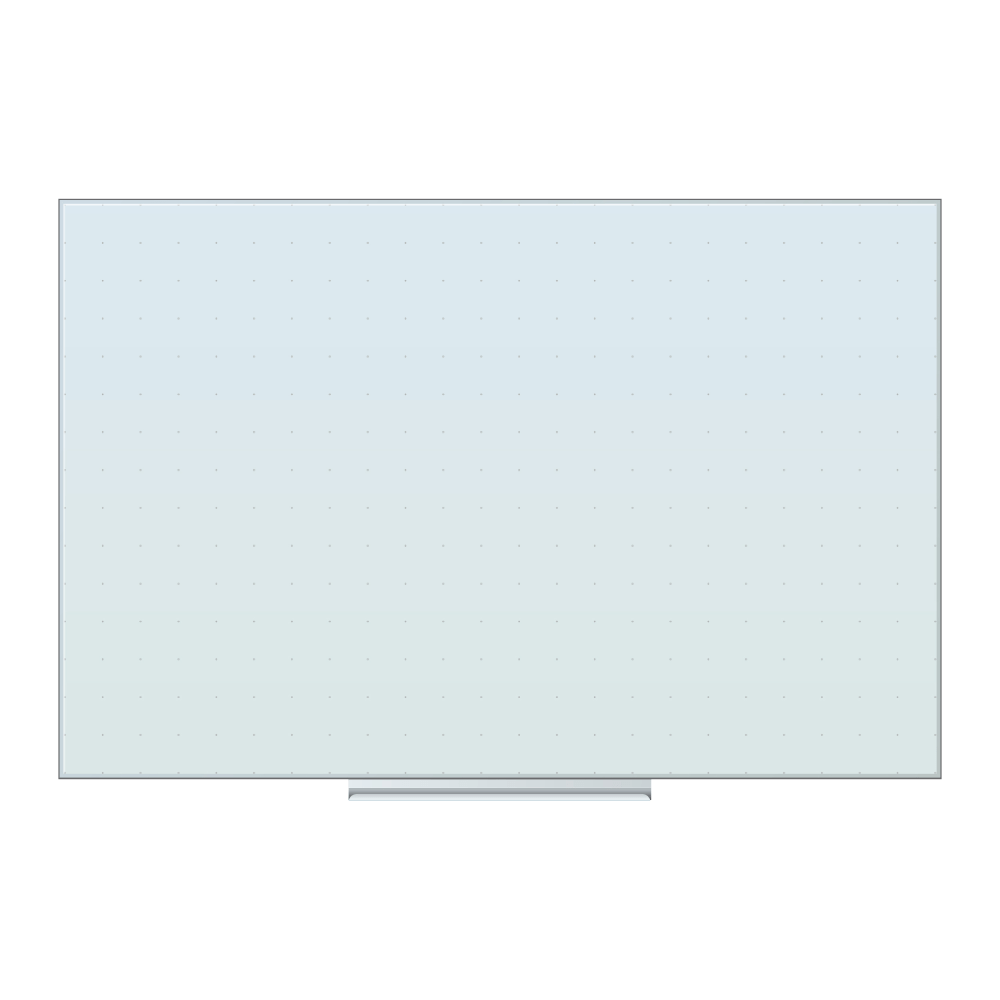 U Brands Frameless Floating Non-Magnetic Glass Dot Grid Dry-Erase Board, 36in X 24in, Frosted White (Actual Size 35in x 23in)