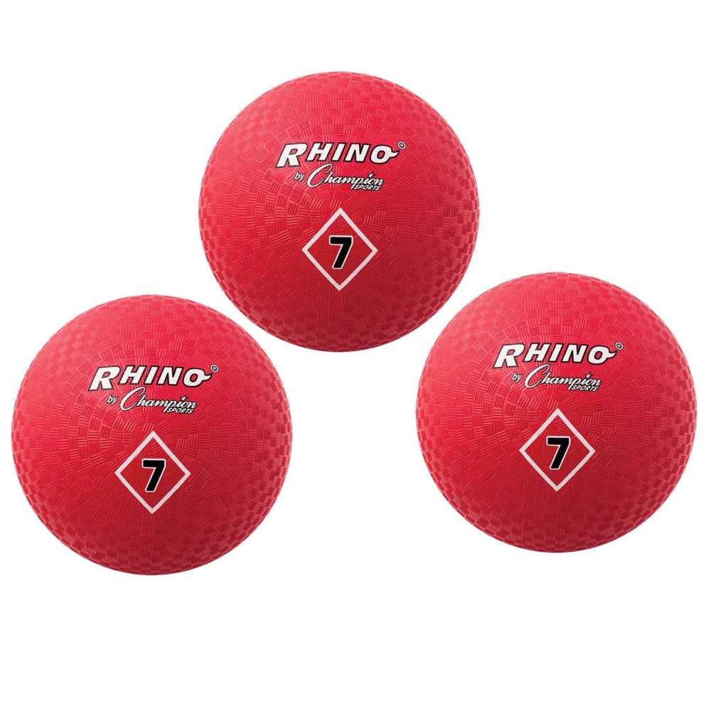 Champion Sports Playground Balls, 7in, Red, Pack Of 3 Balls