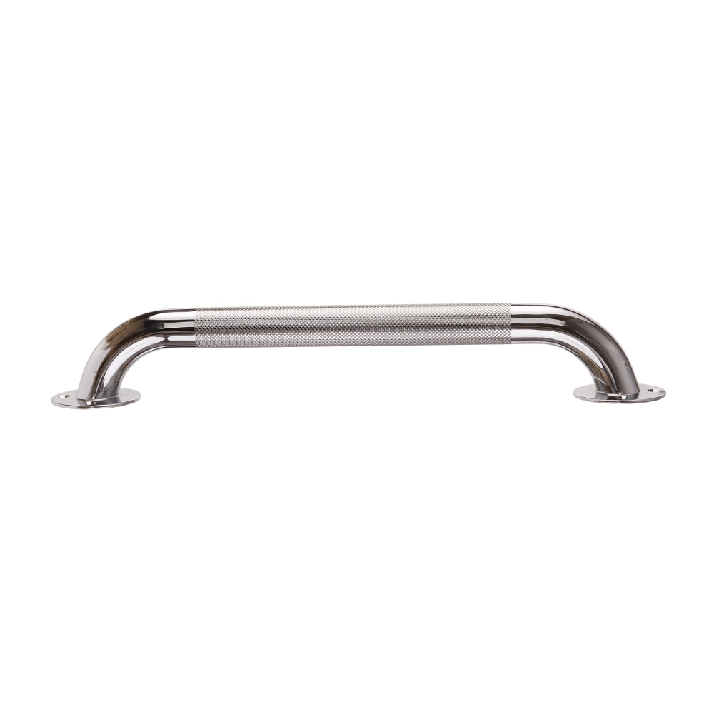 DMI Textured Steel Bath And Shower Grab Bar, 16inH x 2inW x 3inD, Silver