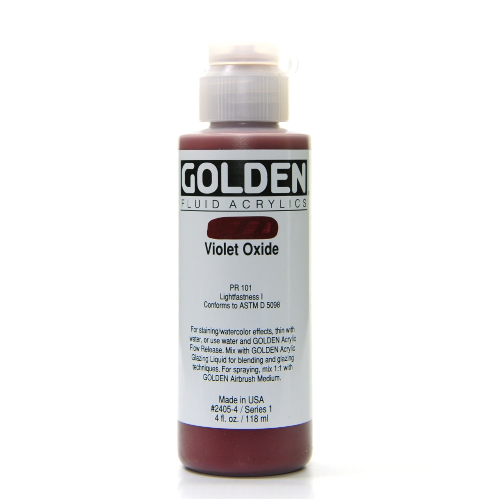 Golden Fluid Acrylic Paint, 4 Oz, Violet Oxide