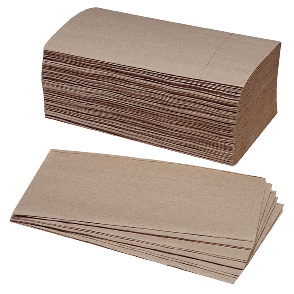 SKILCRAFT 1-Ply Paper Towels, 40% Recycled, Kraft, 250 Sheets Per Pack, Case Of 16 Packs (AbilityOne 8540-01-494-0911)