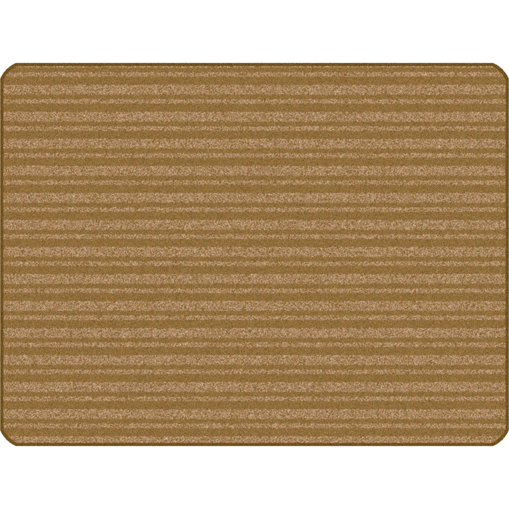 Carpets for Kids KIDSoft Subtle Stripes Tonal Solid Rug, 6ft x 9ft, Brown/Tan