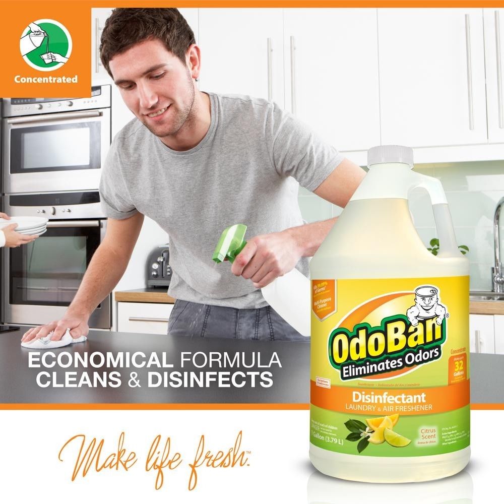 OdoBan Odor Eliminator Disinfectant Concentrate, Citrus Scent, 128 Oz Bottle