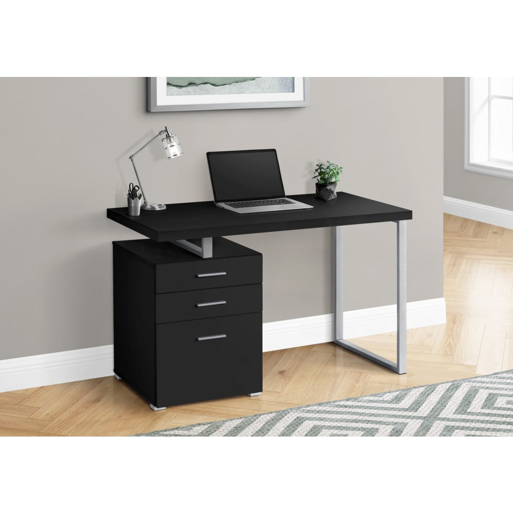 Monarch Specialties Melody 48inW Computer Desk, Black/Silver