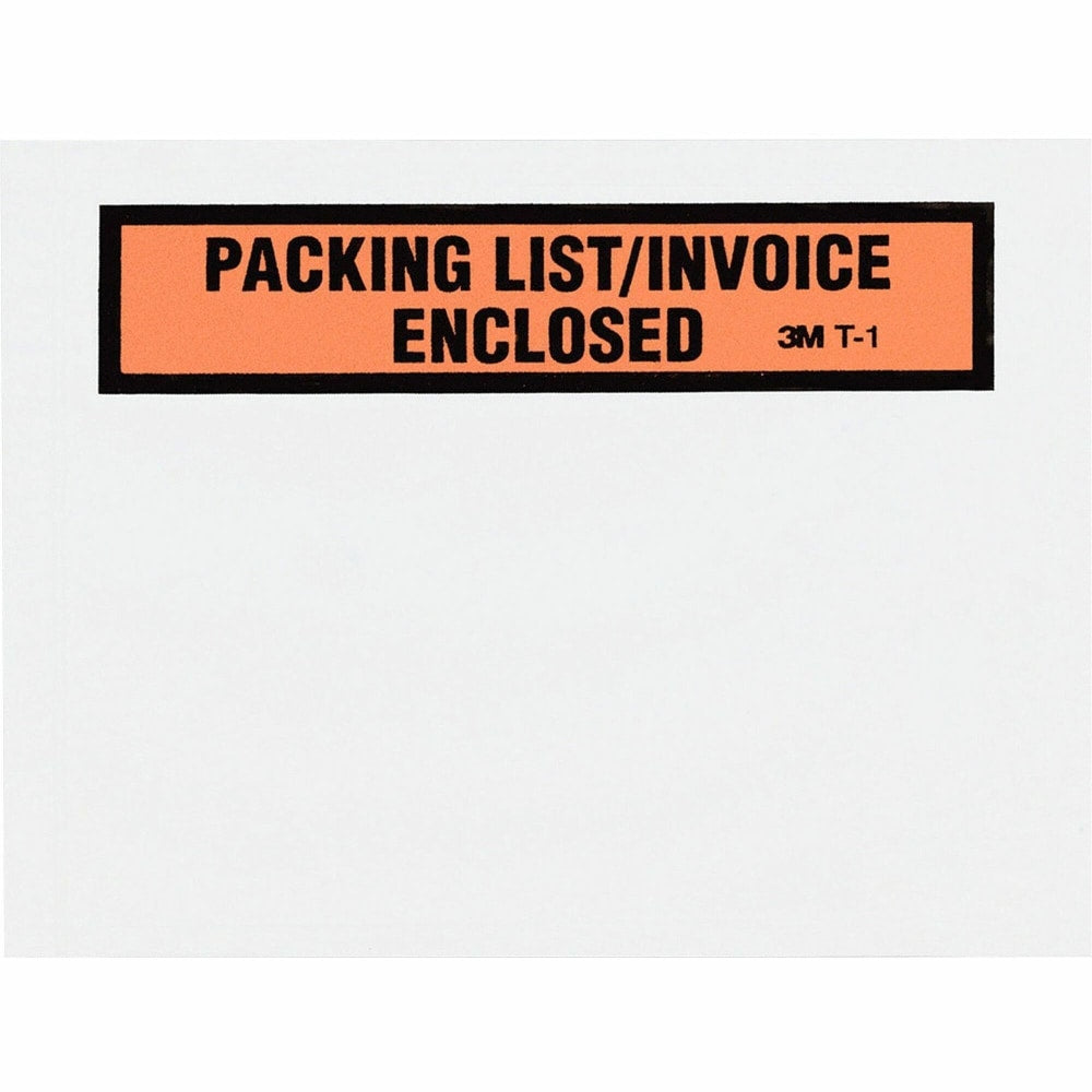 3M Self-Adhesive Packing List/Invoice Enclosed Envelopes, 5 1/2in x 4 1/2in, Black/Red, Pack Of 1,000