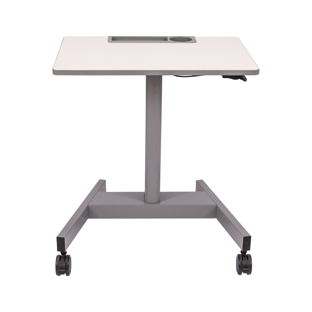 Luxor Pneumatic Adjustable Sit/Stand 28inW Student Desk, White