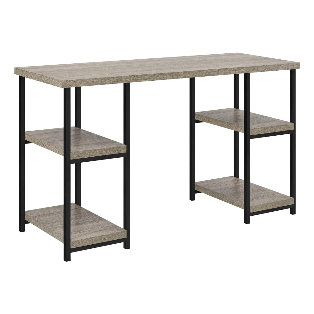 Ameriwood Home Elmwood 48inW Double-Pedestal Computer Desk, Distressed Gray Oak