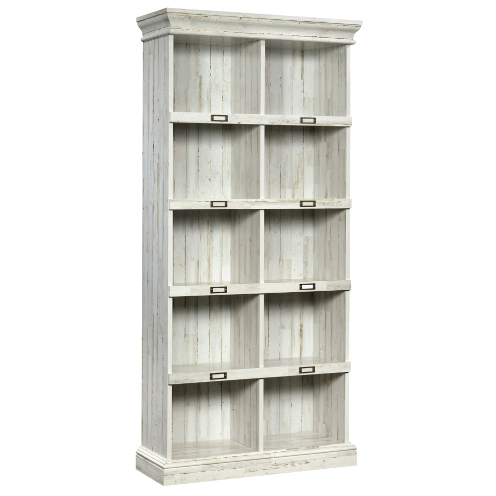 Sauder Barrister Lane Tall 10-Cube Bookcase, White Plank