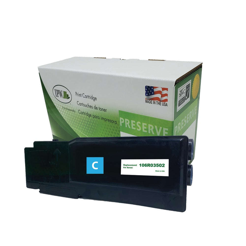 IPW Preserve Remanufactured Cyan Toner Cartridge Replacement For Xerox 106R03502, 106R03502-R-O