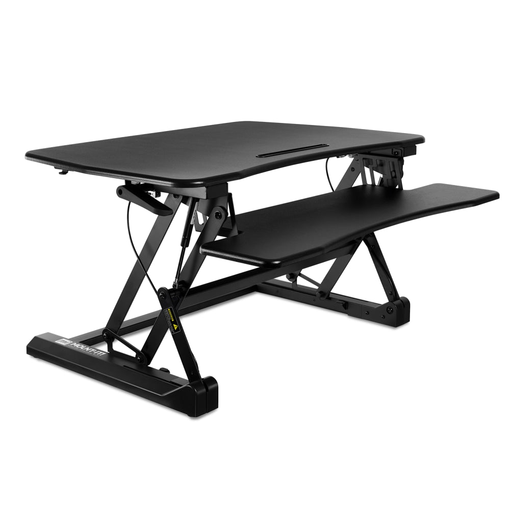 Mount-It! MI-7955 Height-Adjustable Standing Desk Riser, 6inH x 40-7/16inW x 9inD, Black