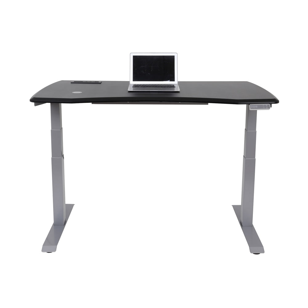 WorkPro Electric 60inW Height-Adjustable Standing Desk with Wireless Charging, Black