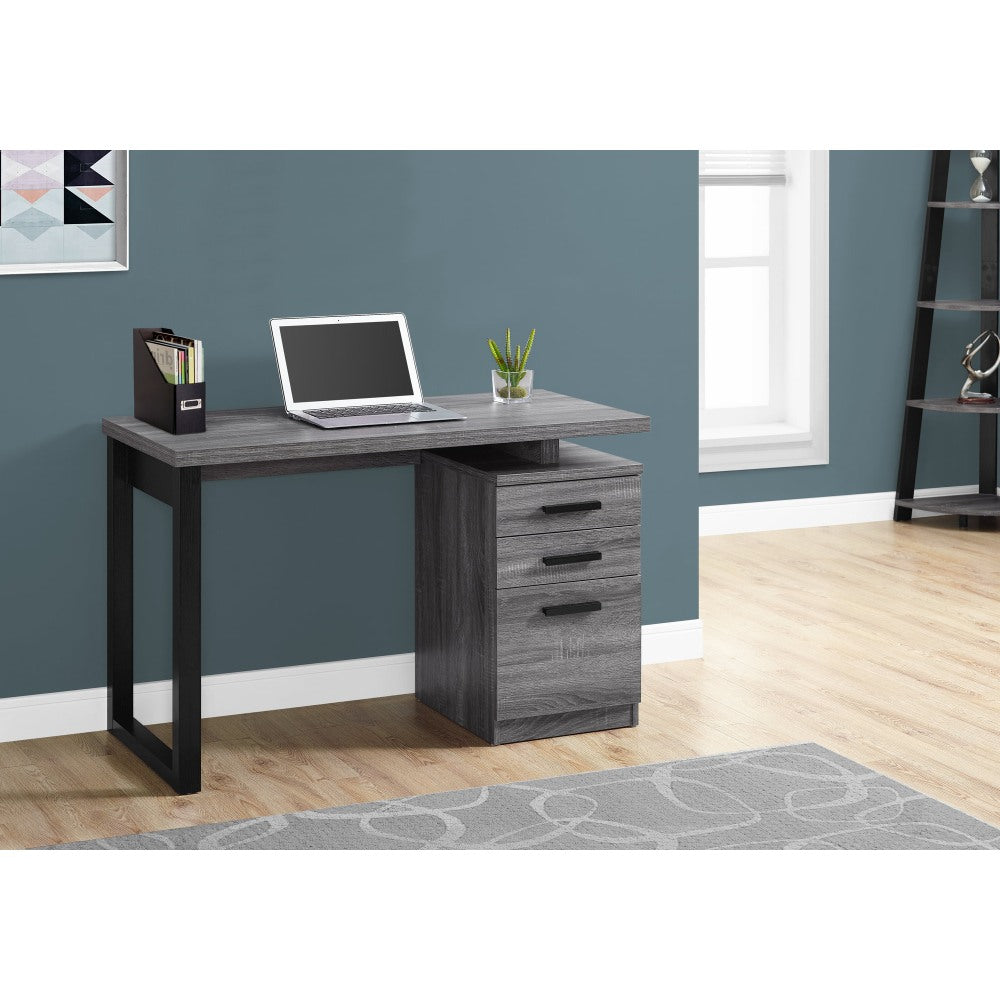 Monarch Specialties 48inW Left-Or-Right Facing Computer Desk, Gray/Black