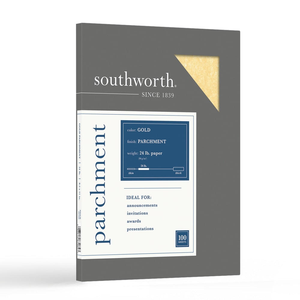 Southworth Parchment Specialty Paper, 8 1/2in x 11in, 24 Lb, Gold, Pack Of 100