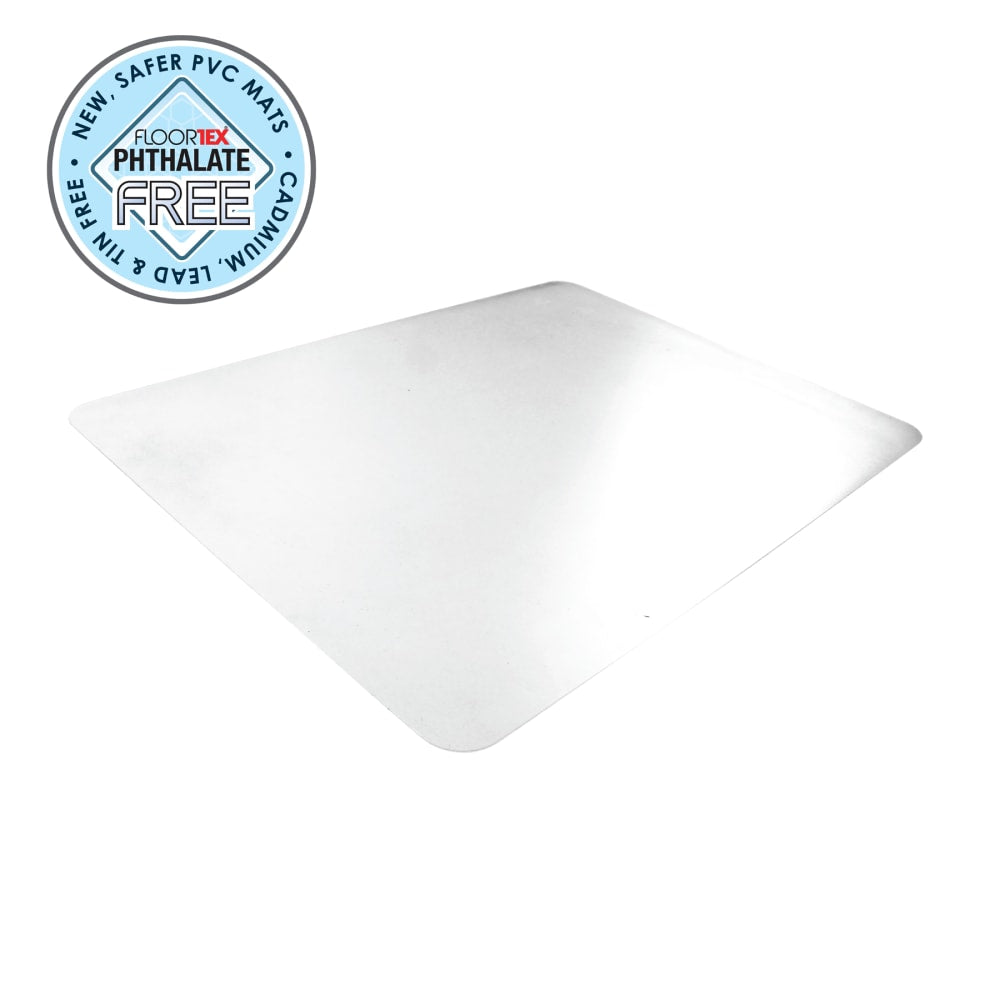 Floortex Desktex Vinyl Rectangular Desk Pads, 17in x 22in, Clear, Pack Of 4