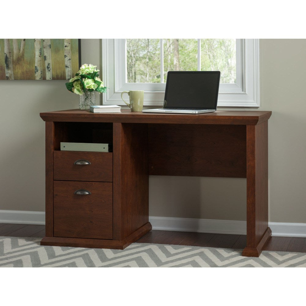 Bush Furniture Yorktown 50inW Home Office Computer Desk, Antique Cherry, Standard Delivery