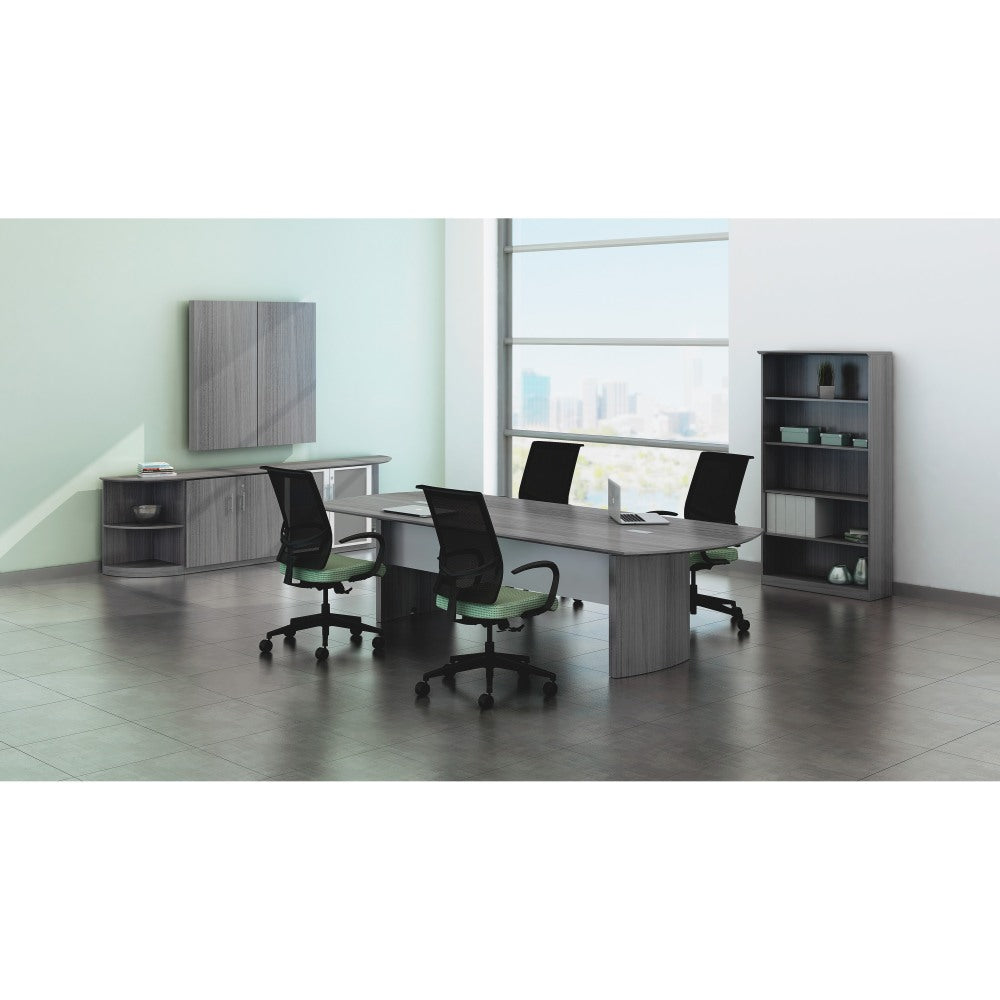 Mayline Gray Laminate Conference Table Center Leg - Contemporary - 27.6in Width x 28.5in Depth x 29in Height - Stain Resistant, Water Resistant, Abrasion Resistant - Steel - Gray, Laminate