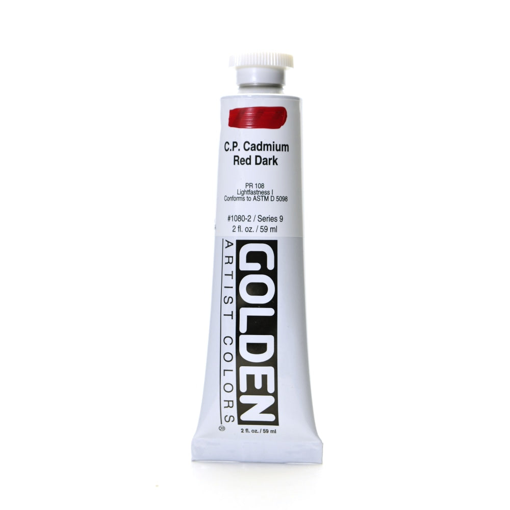 Golden Heavy Body Acrylic Paint, 2 Oz, Cadmium Red Dark (CP)