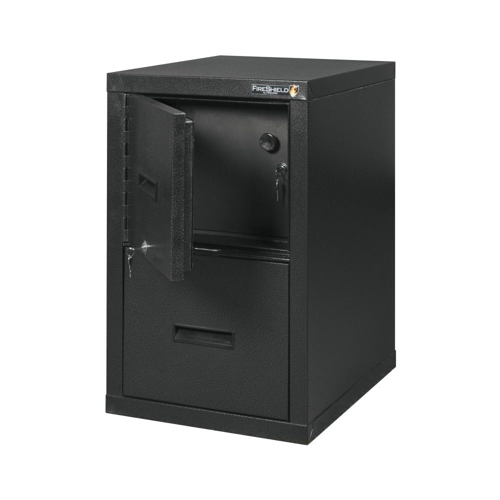 FireKing FireShield 22inD Vertical 1-Drawer File Cabinet And Safe, Metal, Black Stone