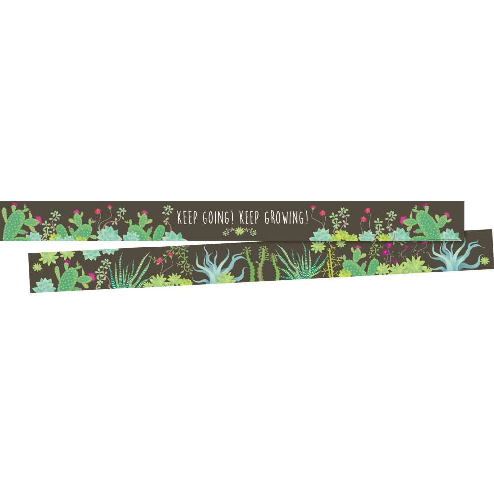 Barker Creek Double-Sided Borders, 3in x 35in, Petals & Prickles, 12 Strips Per Pack, Set Of 2 Packs