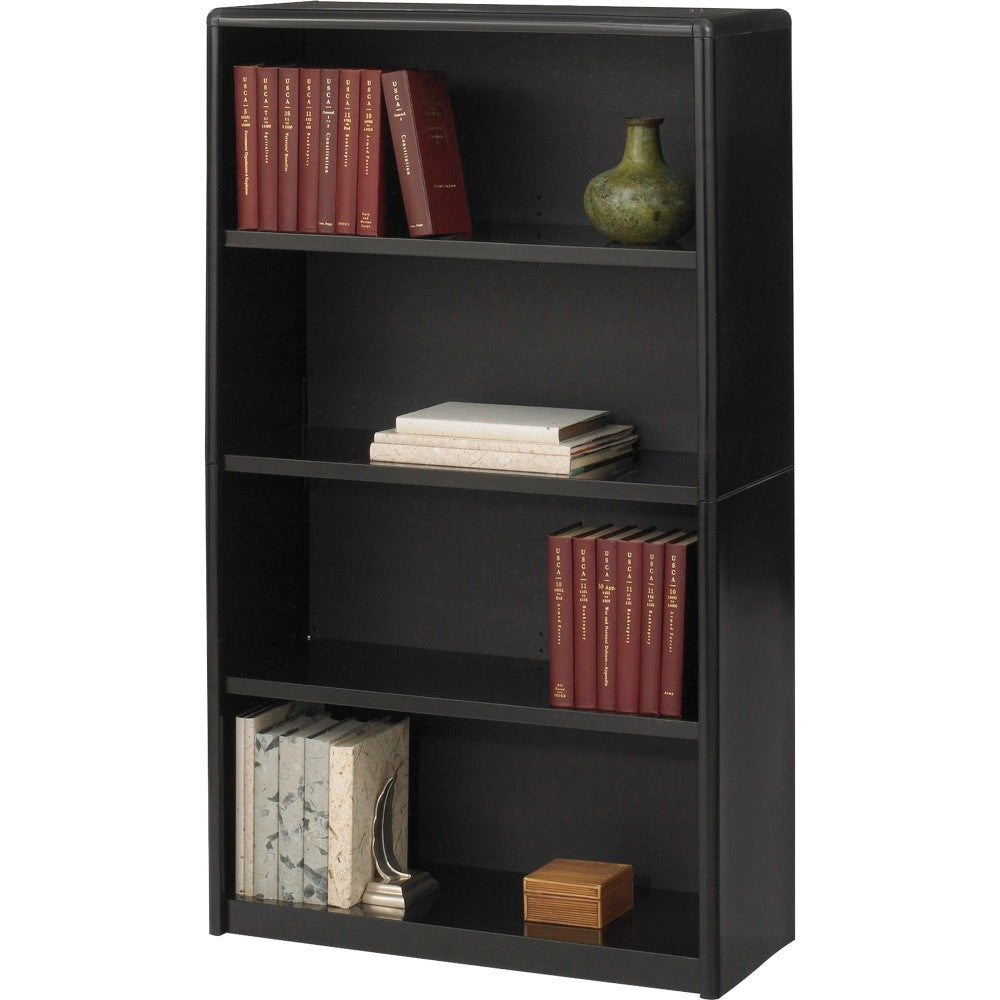 Safco Value Mate Steel Modular Shelving Bookcase, 4 Shelves, 54inH x 31-3/4inW x 13-1/2inD, Black