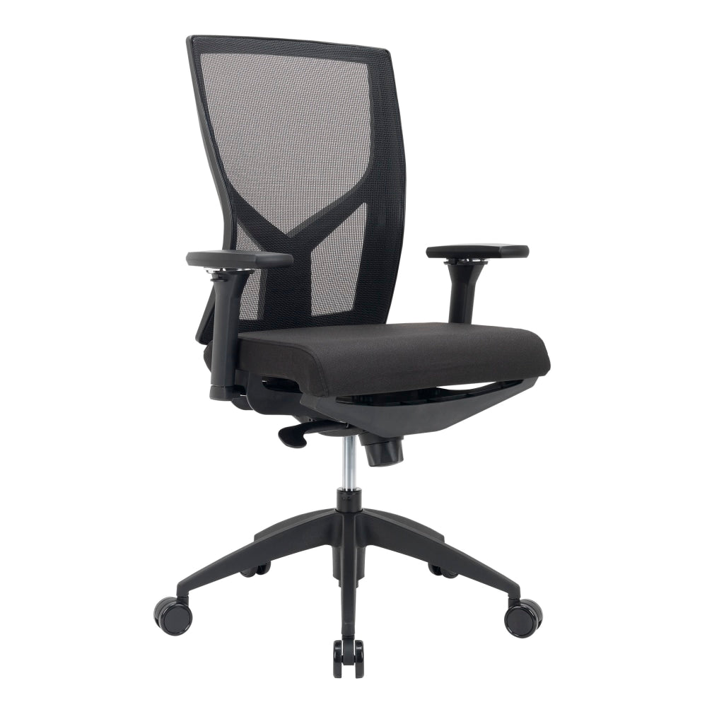 WorkPro Oceanic Mesh/Fabric Ergonomic High-Back Executive Chair, Black, BIFMA Compliant