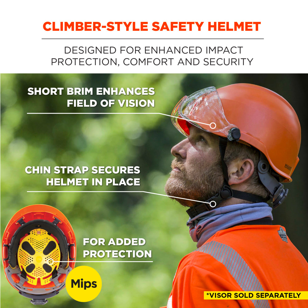 Ergodyne Skullerz 8974-MIPS Class E Safety Helmet With MIPS Technology, Orange