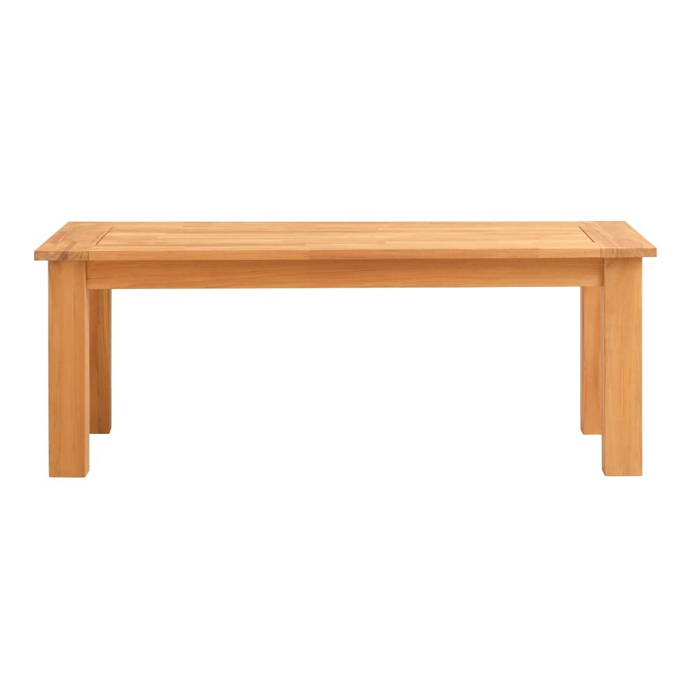 Linon Clemmett Wood Outdoor Furniture Coffee Table, 18inH x 48inW x 24inD, Teak