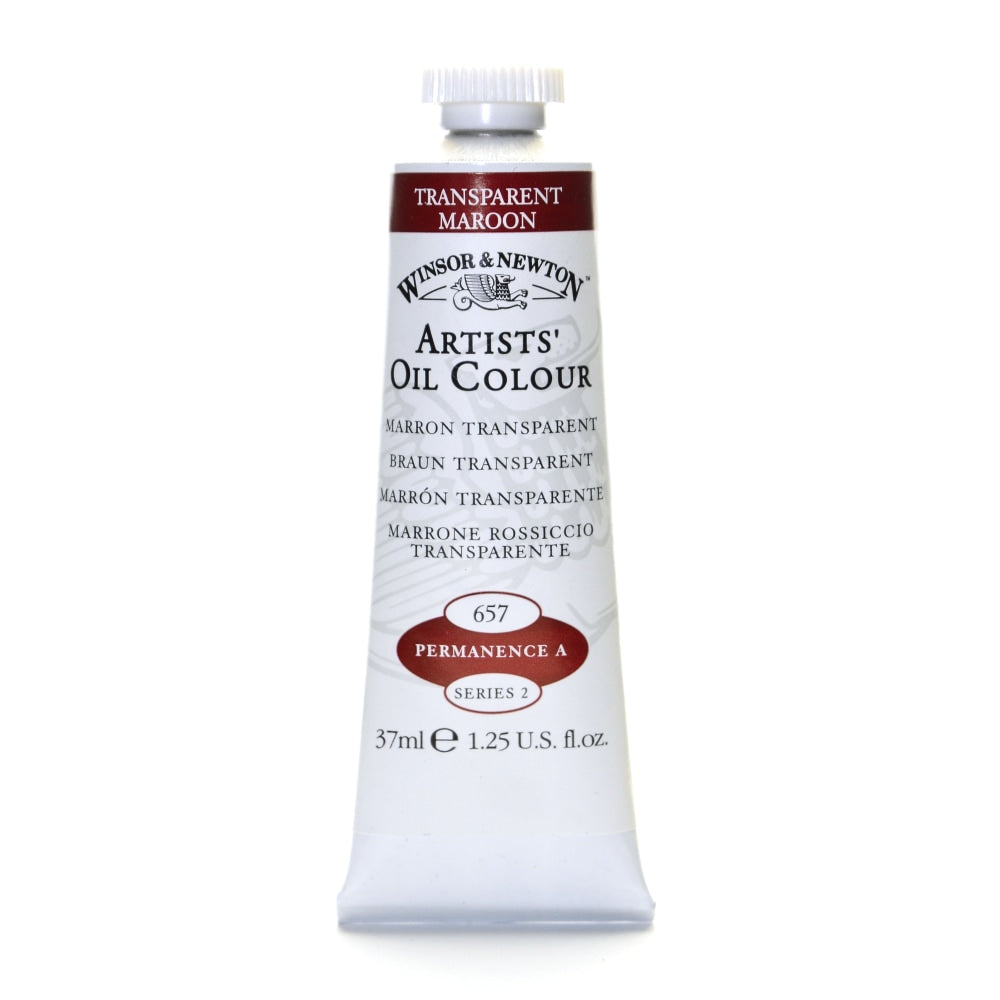 Winsor & Newton Artists Oil Colors, 37 mL, Transparent Maroon, 657, Pack Of 2