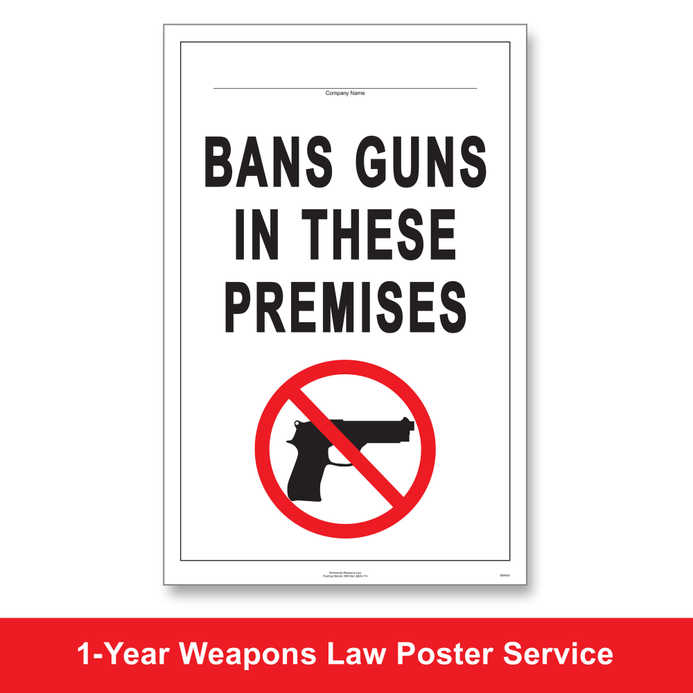 ComplyRight State Weapons Law 1-Year Poster Service, English, Minnesota, 11in x 17in