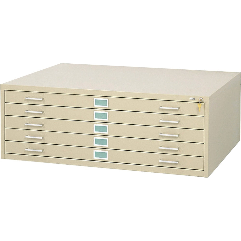 Safco 41-3/8inD Vertical 5-Drawer Vertical File Cabinet, Tropic Sand