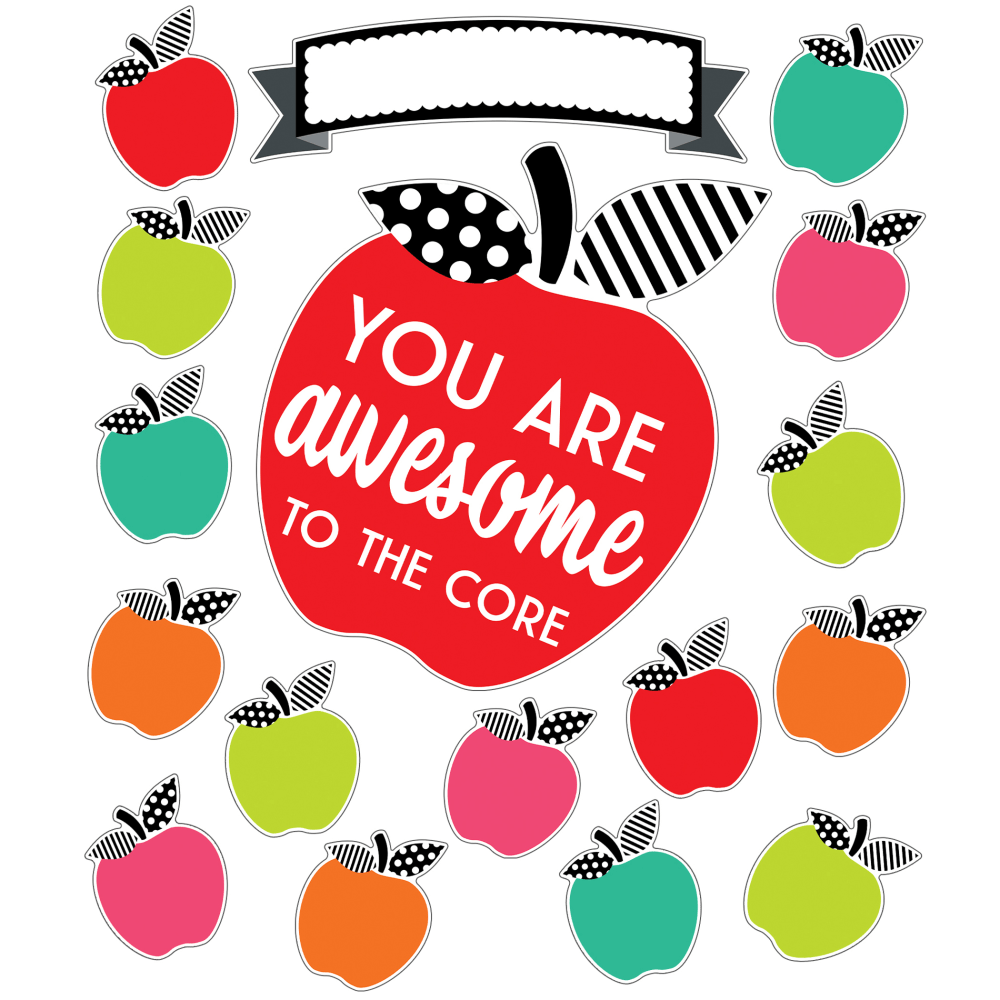 Schoolgirl Style Black, White & Stylish Brights You Are Awesome To The Core Bulletin Board Set, Set Of 38 Pieces