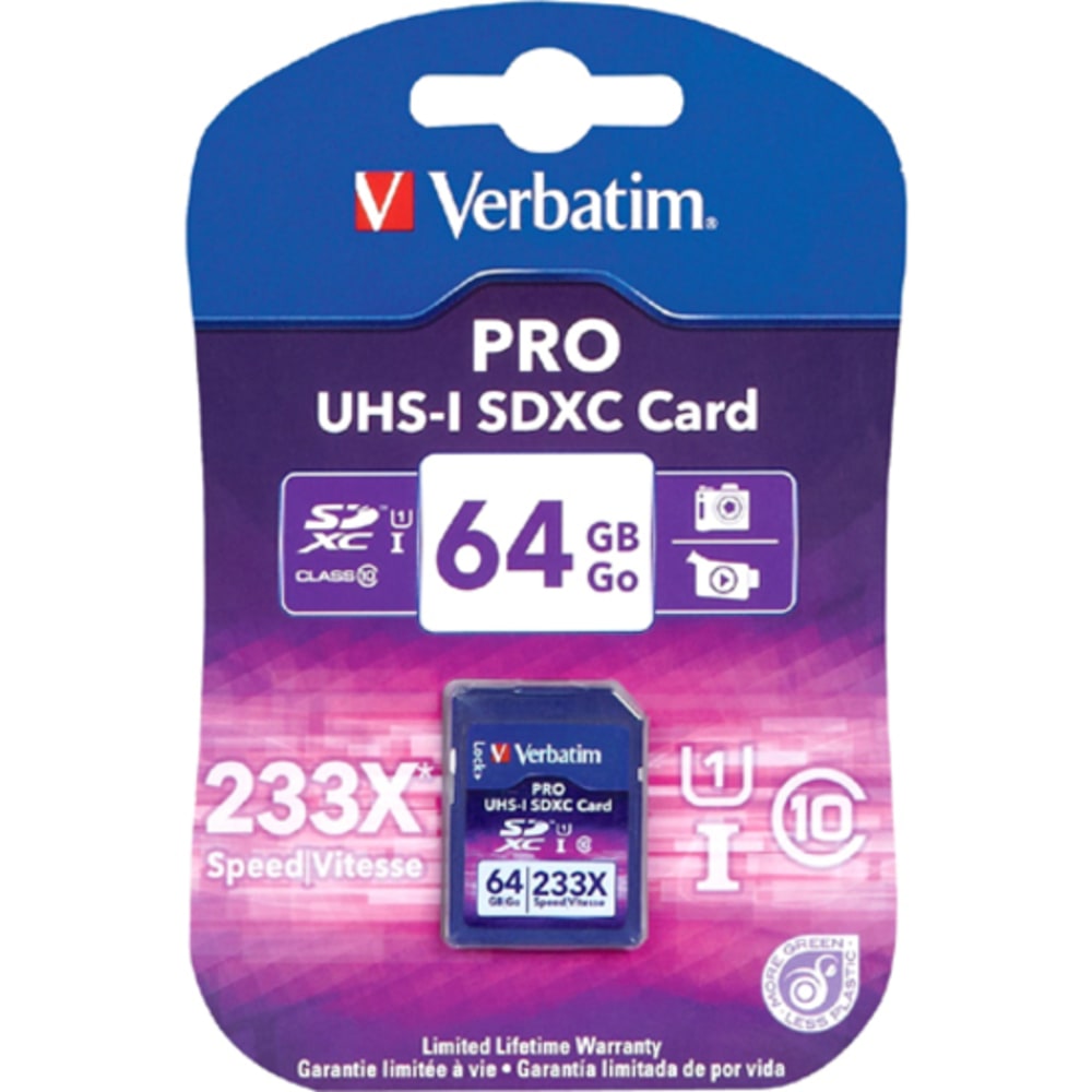 Verbatim Premium - Flash memory card - 64 GB - UHS Class 1 - SDXC - for P/N: 97705, 97706, 97709