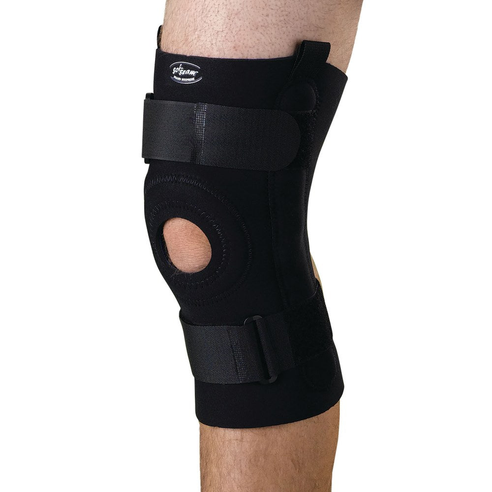 CURAD Neoprene U-Shaped Hinged Knee Supports, XL, 10 1/4in x 16 - 18in