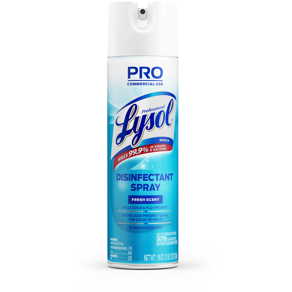 Lysol Professional Disinfectant Spray, Fresh Scent, 19 Oz Bottle, Case Of 12