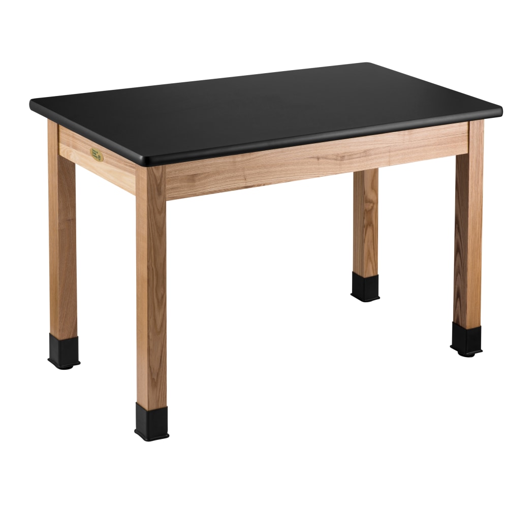 National Public Seating NPS Wood Science Lab Table, 30in x 48in x 24in, Black/Ash