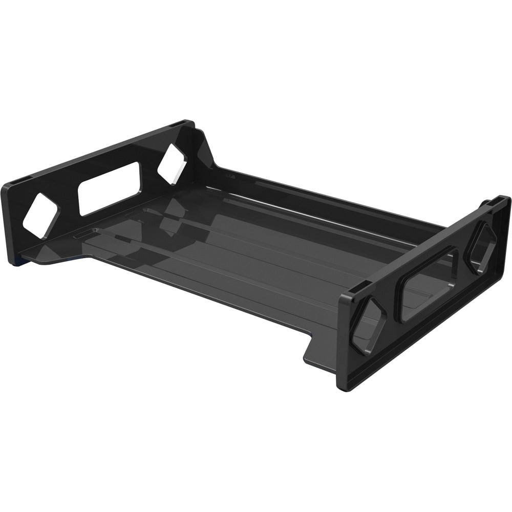 Deflecto Sustainable Office Stackable Desk Tray - 2.8in Height x 13in Width x 9in DepthDesktop - Durable, Stackable - 30% Recycled - Black - Plastic - 1 Each