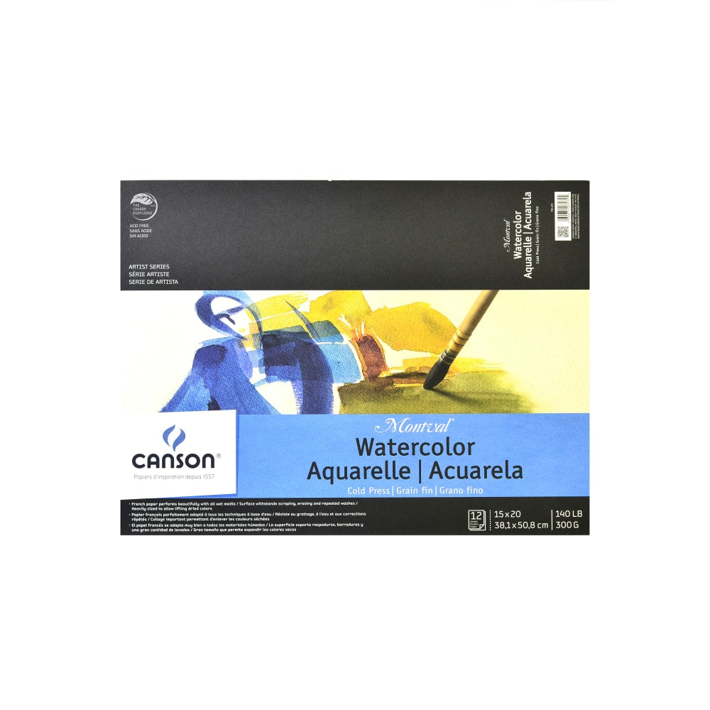 Canson Montval Watercolor Paper, 15in x 20in, 12 Sheets