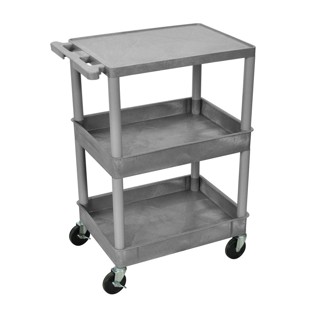 H. Wilson Plastic Tub Cart, 36 1/16inH x 24inW x 18inD, Gray